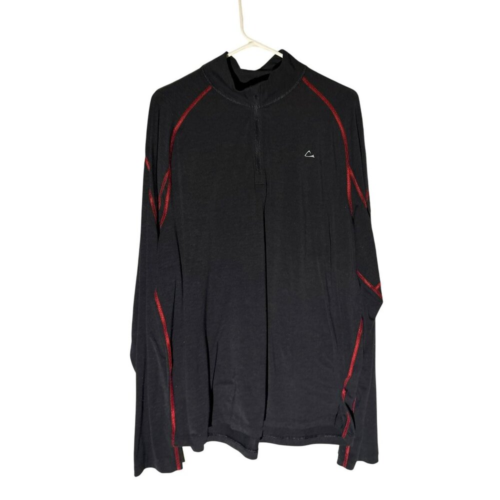 Paradox Men's Merino Blend Black Long Sleeve 1/4 Zip Base Layer Shirt XL